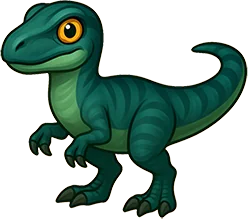 A teal Velociraptor